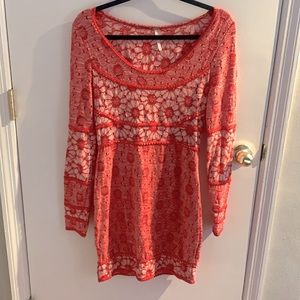 Free people long sleeve body con dress
